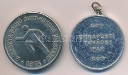 1974. 'A Magyar Rádió Futó-Kocogó Verseny' Fém Emlékérem (40mm) + DN 'Budapesti Tanácsi Ipar' (37mm) T:2,2- - Non Classificati
