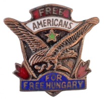 DN 'Szabad Amerikaiak, Szabad Magyarországért (Free Americans For Free Hungary)' Zománcozott Fém Jelvény (21x20mm) T:2 - Non Classificati