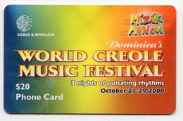 DOMINIQUE REF MV CARDS DOM-C10 Année 2000CREOLE FESTIVAL 2000 - Dominique