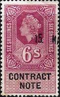 GB QEII Contract Note 6/- Used - Revenue Stamps