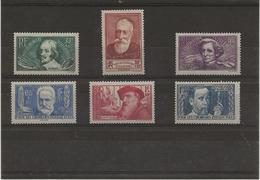 TIMBRES CHOMEURS INTELLECTUELS - N° 380 A 385 NEUF INFIME CHARNIERE - COTE : 45 € - Unused Stamps