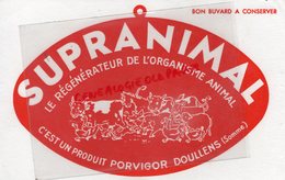 80- DOULLENS- BUVARD SUPRANIMAL PORVIGOR- REGENERATEUR ORGANISME ANIMAL- VACHE COCHON CHEVAL MOUTON CANARD - Droguerías