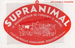 80- DOULLENS- BUVARD SUPRANIMAL PORVIGOR- REGENERATEUR ORGANISME ANIMAL- VACHE COCHON CHEVAL MOUTON CANARD - Drogheria