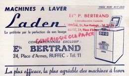 16- RUFFEC - ETS P. BERTRAND -ANGOULEME- RARE BUVARD MACHINES A LAVER LADEN- LAVAGE-24 PLACE D' ARMES - Wassen En Poetsen