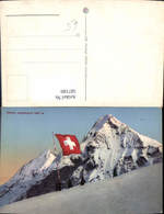 587180,Station Jungfraujoch Fahne Patriotik Fieschertal Switzerland - Fiesch