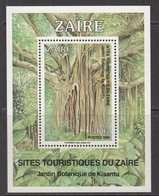 1990 Zaire Trees Arbres Botanical Gardens  Souvenir Sheet Complete Set Of 1 MNH - Neufs