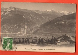 TRW-13 Montana-Vermala Et Vue Sur Le Val D'Anniviers. Circulé En 1911 Vers Paris. Cachet Frontal Werro 118 - Anniviers