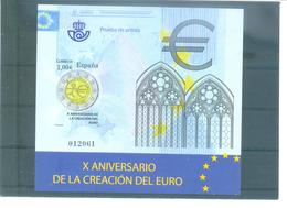 ESPAÑA PRUEBA Nº 98  X ANIVERSARIO DEL EURO 2009  EDIFIL - Essais & Réimpressions