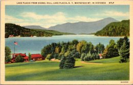 New York Adirondacks Lake Placid From Signal Hill 1952 Curteich - Adirondack