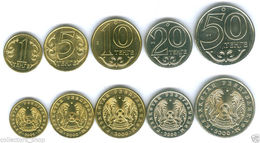 KAZAKHSTAN: 2000 Set Of 5 Regular Coins MILLENIUM Date UNC - Kazajstán