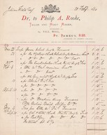 Royaume Uni Facture Illustrée 20/2/1880 Philip A Rooke Tailor And Habit Maker St James's LONDON - Reino Unido