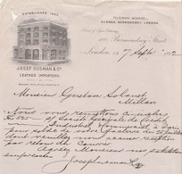 Royaume Uni Facture Lettre Illustrée 7/9/1892 Josef SUSMAN Leather Importers LONDON - United Kingdom