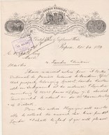 Royaume Uni Facture Lettre Illustrée 14/11/1889 GEORGE KEARLEY Agricultural Engineer RIPON - United Kingdom
