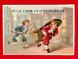 A La Tour St Jacques, Jolie Chromo Lith. Bognard, Personnages, Fauteuil - Sonstige & Ohne Zuordnung