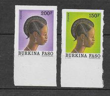 1991 - BURKINA FASO - YT N°836/837 NON DENTELES (RARE) - COIFFES - Burkina Faso (1984-...)
