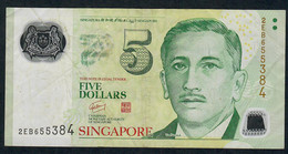 SINGAPORE  P47a 5 DOLLARS  2007 #2EB  N0 Symbol VF NO P.h; - Singapur