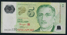 SINGAPORE  P47d 5 DOLLARS  2013 #4BK  2 Triangles  VF NO P.h; - Singapore