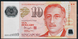 SINGAPORE  P48m  10 DOLLARS  2018 ?  #6DX  1 Inverted Triangle  VF NO P.h; - Singapur