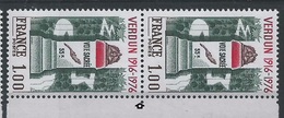 [29] Variété :  N° 1883 Verdun Timbre Plus Petit Tenant à Normal ** - Neufs