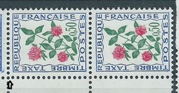 [29] Variété :  Taxes N° 101 Fleurs  Timbre Plus Petit Tenant à Normal ** - Neufs