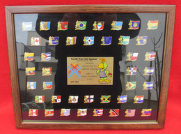 VINTAGE TENTH PAN AM GAMES INDIANAPOLIS UNITED STATES 1987 COLLECTOR SET FRAMED PINS BADGES!!! - Habillement, Souvenirs & Autres