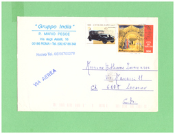 1997 VATICANO AIR MAIL COUVERT WITH 2 STAMPS TO SWISS - Briefe U. Dokumente