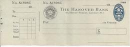 GREAT BRITAIN CHECK CHEQUE HANOVER BANK 1930'S SCARCE - Schecks  Und Reiseschecks