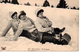 Sports D'Hiver - En Toboggan ( Superbe ) - Parachutisme