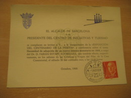 BARCELONA 1968 Peseta Centenary Numismatica Monedas Moneda Cancel Card SPAIN Coin Coins Numismatics Numismatique - Münzen