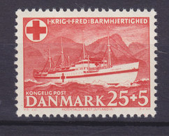 Denmark 1951 Mi. 329 25 + 5 Øre Lazaret Ship Lazarettschiff Jutlandia Red Cross Rotes Kreuz Croix Rouge MNH** - Nuevos