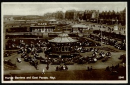 Ref 1278 - 1931 Real Photo Postcard - Cafe - Marine Gardens & East Parade Rhyl Flintshire - Flintshire