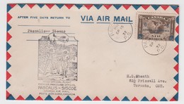 CANADA 1932 FIRST OFFICIAL FLIGHT PASCALIS SISCOE AIR MAIL AVIATION FISHING OVERPRINT OTTAWA CONFERENCE COVER - Lettres & Documents