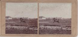 AUSTRIA   ~ K. U. K. OFFICER MIT PFERD, HORSE ~  OLD STEREO PHOTO  ~ 17,8 Cm X 8,7 Cm  ~ YEAR 1850 ~ 1870 - Visionneuses Stéréoscopiques