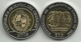 Uruguay 10 Pesos 2015. UNC Bicentenary Of Land Regulation 1815 - Uruguay