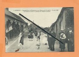CPA -  Acheux  - Inauguration Du Monument Aux Morts Pour La Patrie-15 Août 1920-La France En Deuil Et Groupe De L'Alsace - Acheux En Amienois