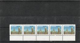 Canada -1987- Michel # 1070 F+H- Strip Of 5 - MNH (**) - Timbres Seuls