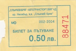 Bus Ticket 2004. Nesebar - Sunny Beach Bulgaria - Europe