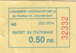 Bus Ticket 2004. Nesebar - Sunny Beach Bulgaria - Europa