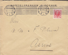 Denmark HANDELSBANKEN I ODENSE (Bank), TMS Cds. ODENSE 1911 Cover Brief ASSENS (Arr. Cds.) 10 Øre Fr. VIII. Stamp - Brieven En Documenten