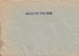 Alliierte Besetzung DEUTSCHE BANK FILIALE SPEYER, SPEYER1946 Cover Brief 8 Fr. Baden Arms Stamp - Emissions Générales