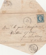 91 - VILLIERS Sur ORGE -  Enveloppe Seule Postée De Limours En Hurepoix à Destination Du Garde-champêtre De Villiers - 1849-1876: Periodo Clásico