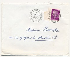 Cachet Tireté "89 DOMECY Sur CURE - YONNE" 1957 Sur Enveloppe Affr 0,30 Cheffer - Matasellos Manuales