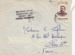 LETTRE COVER. DEVANT. MADAGASCAR.  1954 . TROISIEME CIRCUIT DE VITESSE DE TANANARIVE IVATO - Lettres & Documents