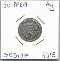 Gh3  Serbia 50 Para 1915. Ag KM#24 - Serbien