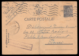 1943 Romania, WW2 Stationery Postcard From Chernivtsi Bucovina, CERNAUTI Censorship No. 14, Bukowina - 2de Wereldoorlog (Brieven)