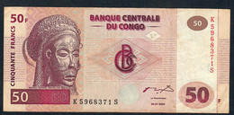 CONGO D.R. P91b 50 FRANCS 2000 #K--S   HdMBCC  VF - République Démocratique Du Congo & Zaïre
