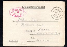 KRIEGSGEFANGENENPOST NAZI GERMANY THIRD REICH WW2 FROM PRISONER OF WAR POW CAMP OFLAG VIIA MURNAU TO KIELCE GG POLAND - Camps De Prisonniers