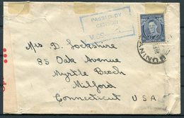 Australia Buninyong Victoria Censor Cover - Myrtle Beach, Milford, Conn. USA - Briefe U. Dokumente