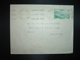 LETTRE TP 5F OBL.MEC.9 II 50 MONTE CARLO - Briefe U. Dokumente