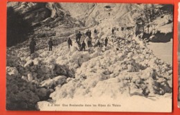 TRW-34  Lieu à Déterminer, Val De Bagnes/Trient ? Avalanche Dans Les Alpes Valaisannes.ANIME. Jullien 5616,Circ. 1905 - Bagnes